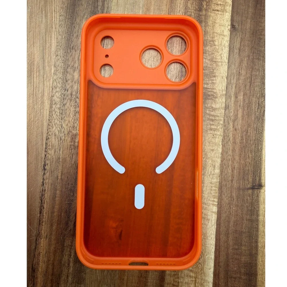 Orange MagSafe iPhone 17 Pro Max Case Matte Frosted Magnetic Wireless